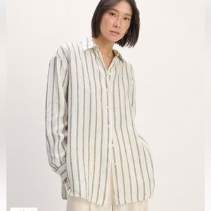 Everlane | The Boyfriend Shirt in Linen Striped Size XXS